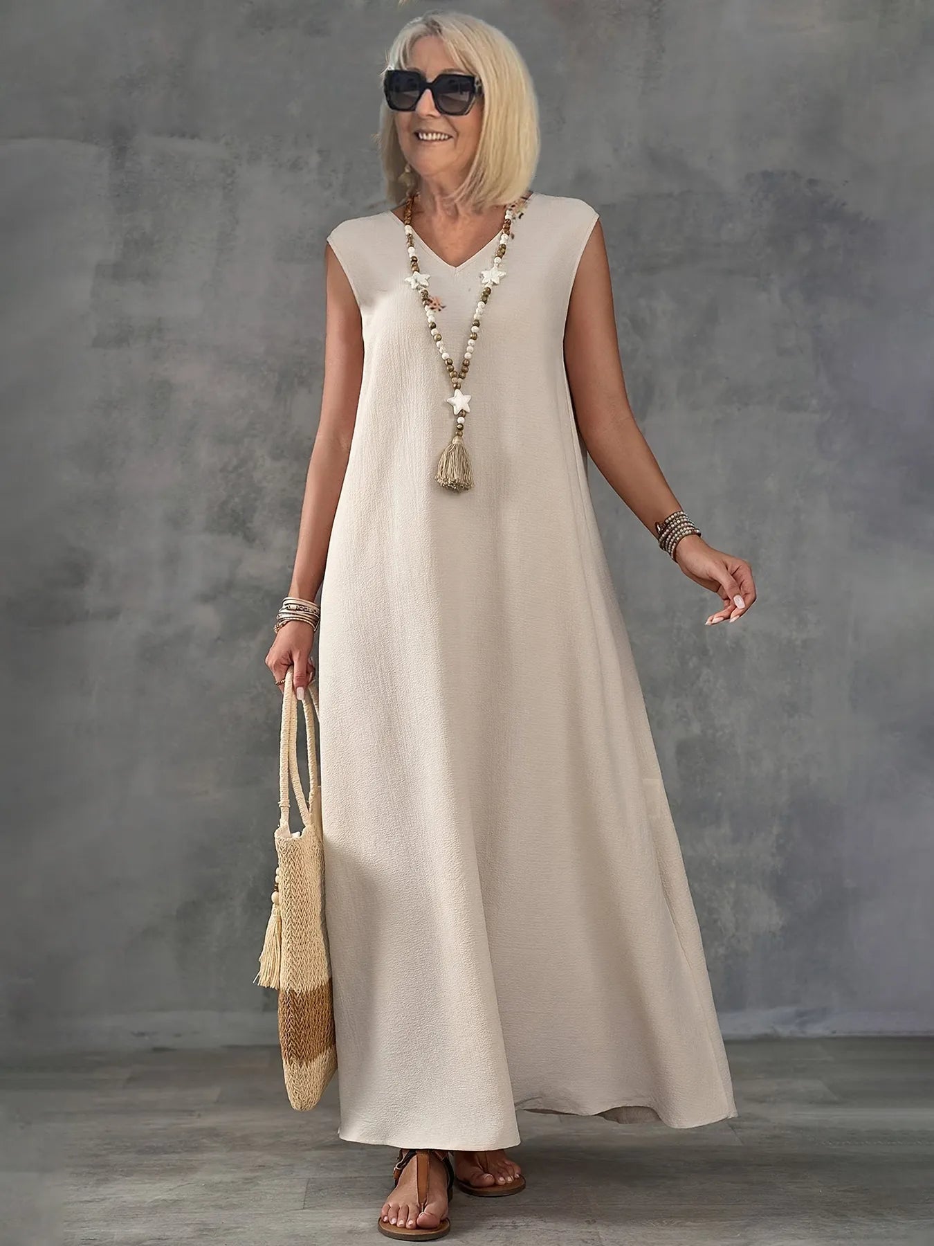 Georgina | Lightweight Sleeveless Maxi Dress