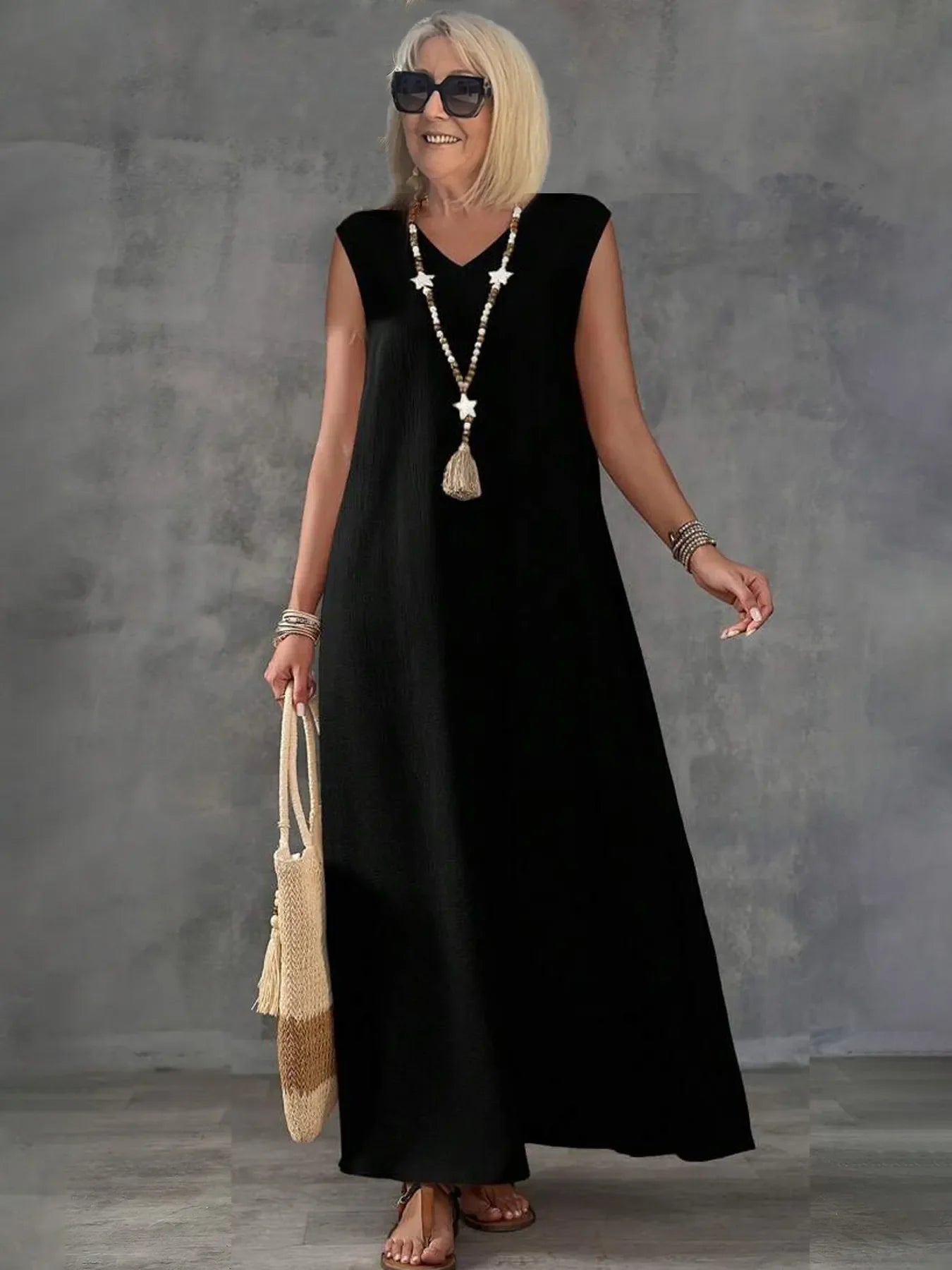 Georgina | Lightweight Sleeveless Maxi Dress