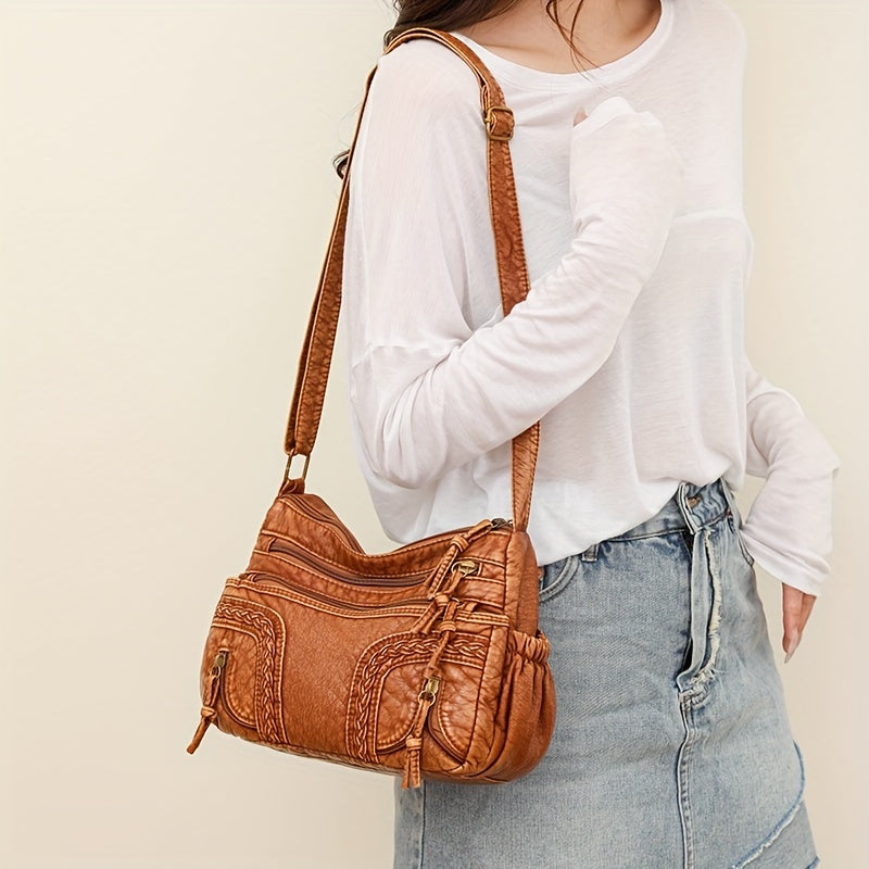 Emma | Vintage Look Leather Crossbody Bag