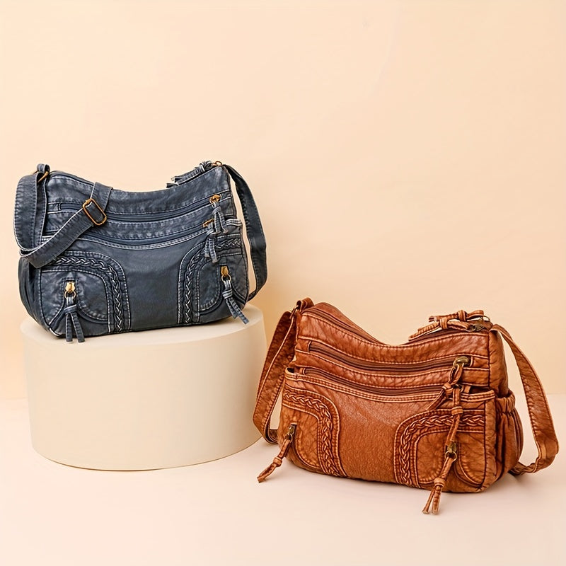 Emma | Vintage Look Leather Crossbody Bag