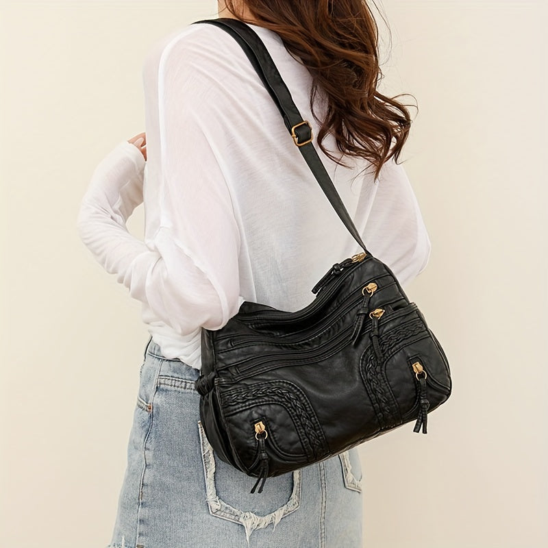 Emma | Vintage Look Leather Crossbody Bag