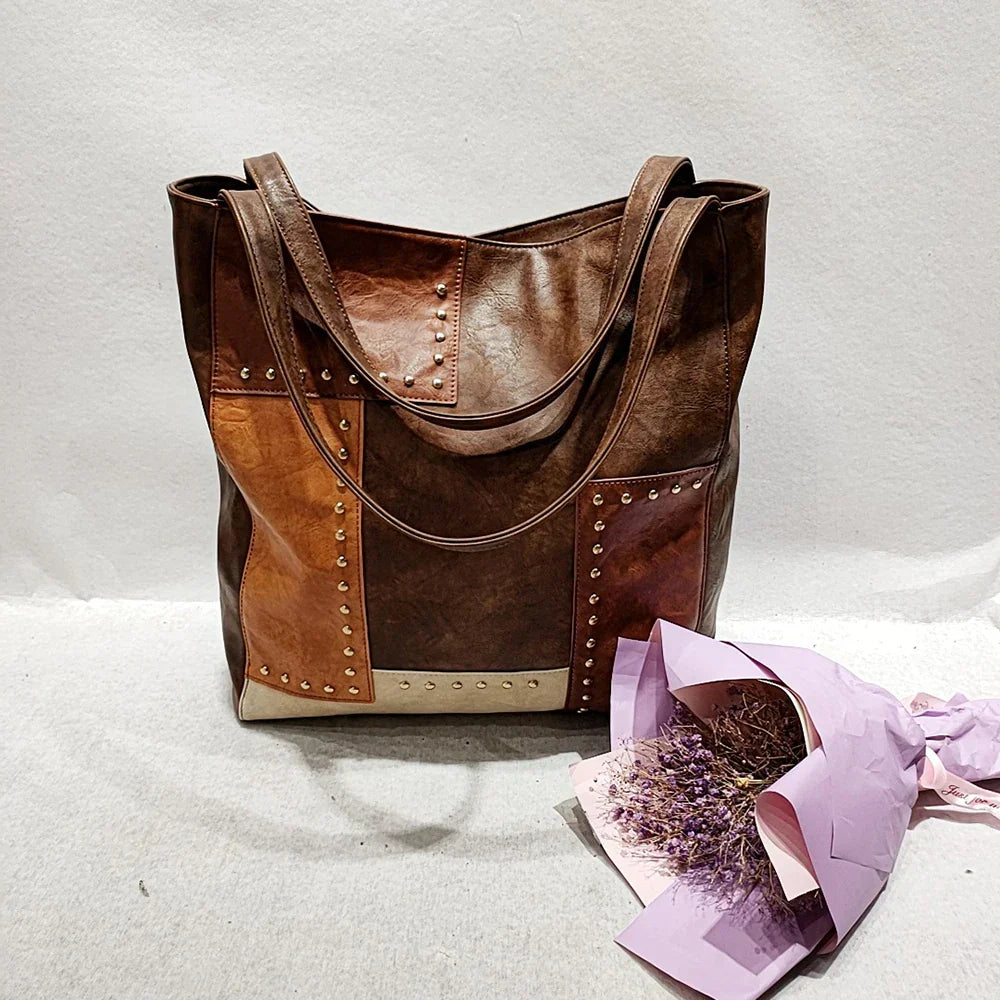 Courtney | Vintage Look Leather Tote Bag