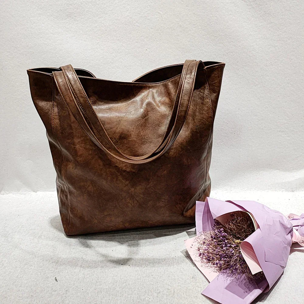 Courtney | Vintage Look Leather Tote Bag