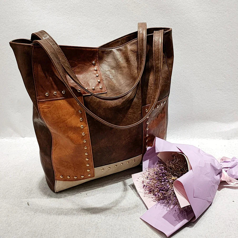 Courtney | Vintage Look Leather Tote Bag